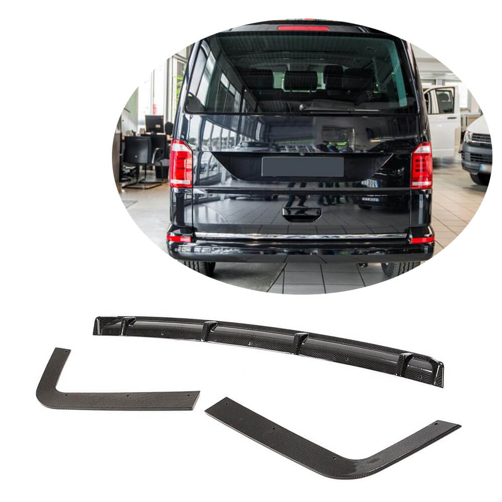 Rear Bumper Diffuser (for 2015-2019, Carbon) for Volkswagen T6 2015-2024 - image 1
