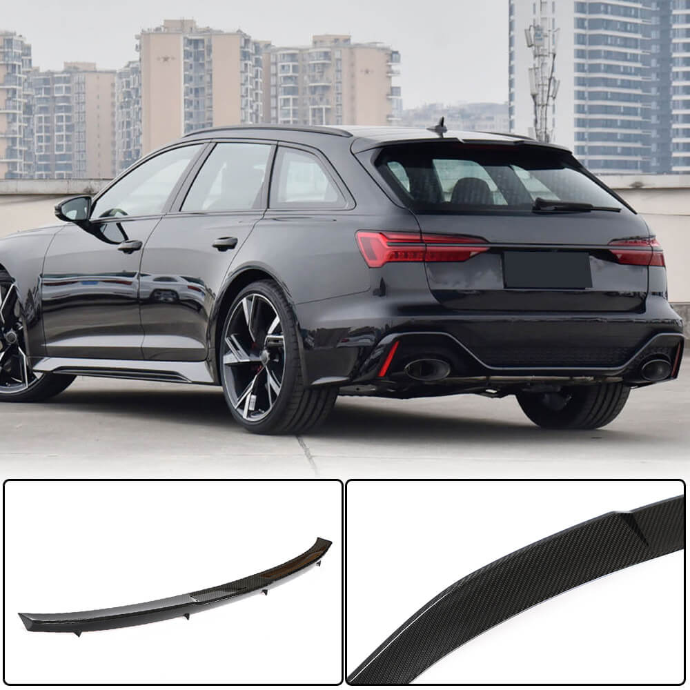 Rear Trunk Spoiler Dry Carbon Fiber for Audi A6 C8 2018- - image 1
