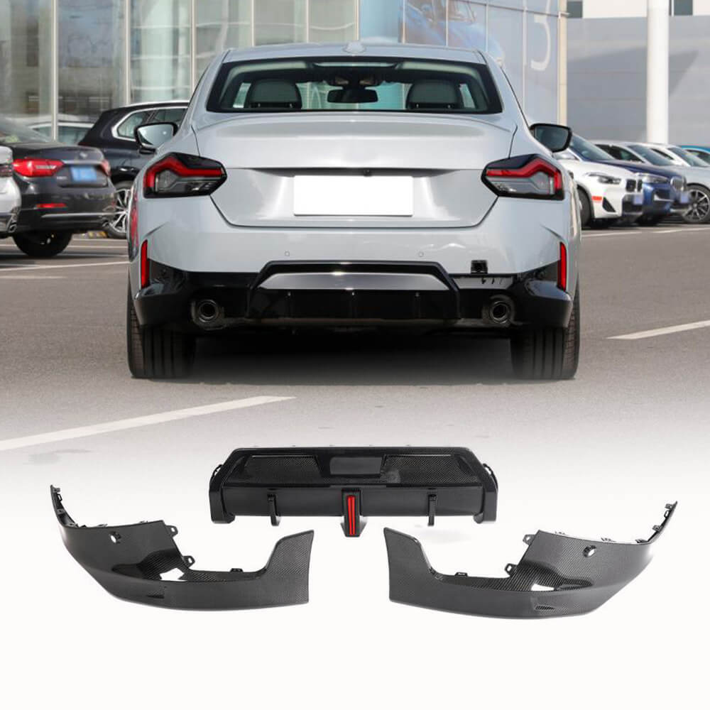 Rear Bumper Diffuser Carbon Fiber V3 (M Sport) for BMW 2 Series G42 2021- - image 1