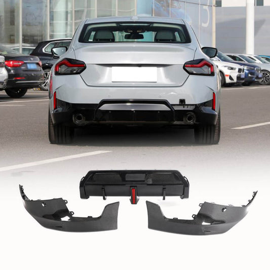 Rear Bumper Diffuser Carbon Fiber V3 (M Sport) for BMW 2 Series G42 2021- - image 1