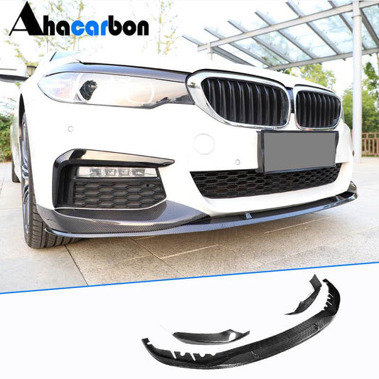 Front Bumper Lip V6 for M-Sport 2017-2020 Carbon for BMW 5 Series G30/G31 2017-2023 - image 1