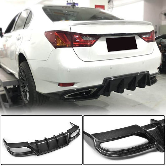 Rear bumper diffuser (for F-Sport 2011-2015, Carbon) for Lexus GS 2011-2020 - image 1