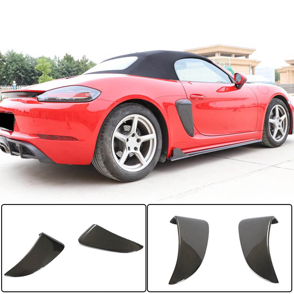 Rear Fender Covers (2016-2019, Carbon) for Porsche Boxster/Cayman 982 (718) 2016- - image 1