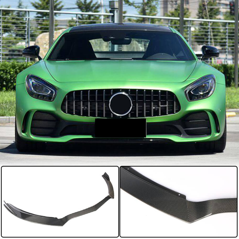 Front Bumper Lip Spoiler (for GT R 2016-2019, Carbon) for Mercedes AMG GT C190/R190 2014-2022 - image 1
