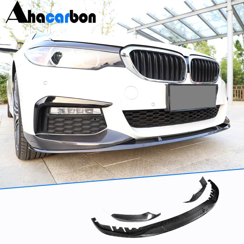 Front Bumper Lip V6 for M-Sport 2017-2020 Carbon for BMW 5 Series G30/31 2017-2023 - image 1