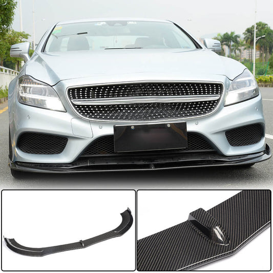 Cover on the front bumper Lip (for Base SD 2015-2018, Carbon) for Mercedes CLS C218 2011-2018 - image 1
