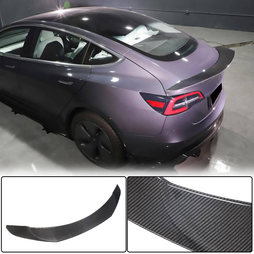 Rear Trunk Spoiler Carbon Fiber V1 (2016-2022) for Tesla Model 3 - image 1