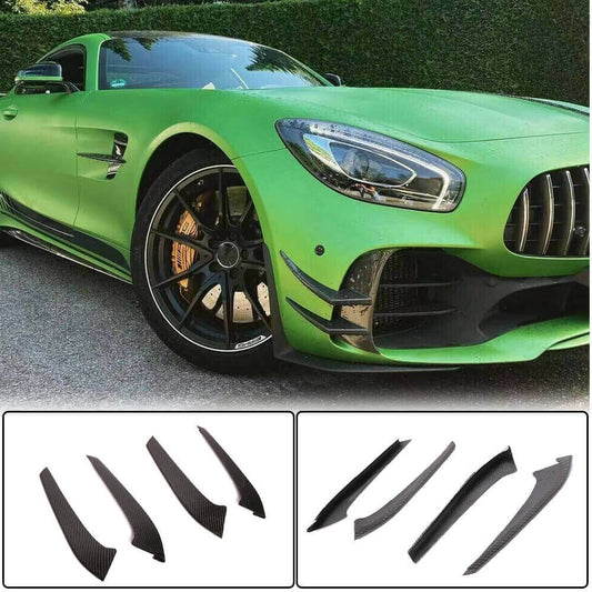 Front bumper extensions V1 (for GT R 2016-2019, Carbon) for Mercedes AMG GT C190/R190 2014-2022 - image 1