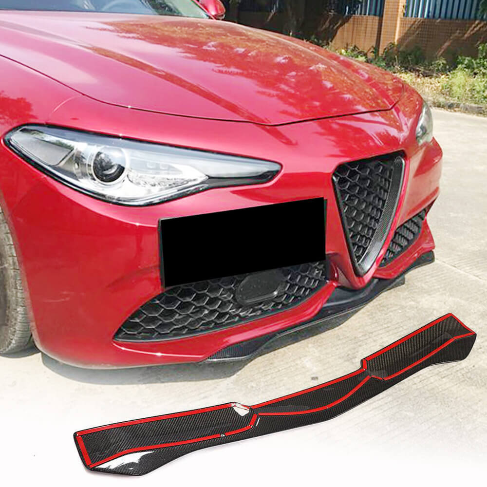 Front Bumper Lip Spoiler (for Sport, Carbon) for Alfa Romeo Giulia 2016-2022 - image 1