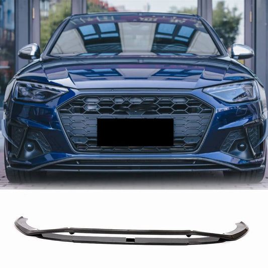 Front bumper lip Lip V2 (for S-Line Sedan 2019-2024, Carbon) for Audi A4 B9 2015-2024 - image 1