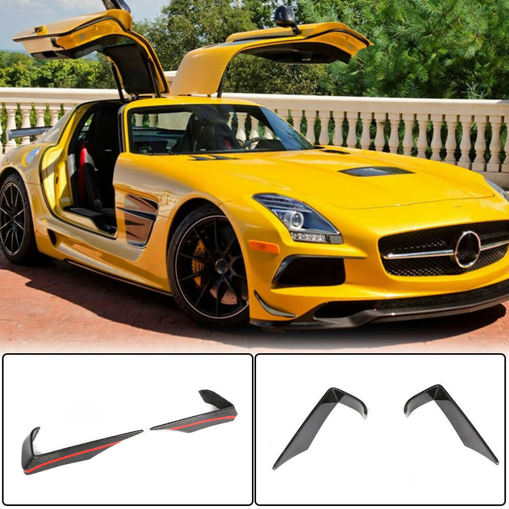 Covers on the front bumper Flap V2 (Carbon) for Mercedes SLS C197 - image 1
