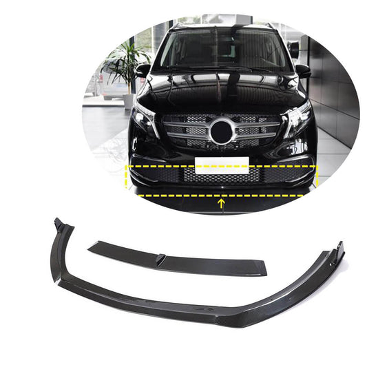 Front Bumper Lip Overlay (2020+, Dry Carbon) for Mercedes Vito/V-class W447 2014- - image 1