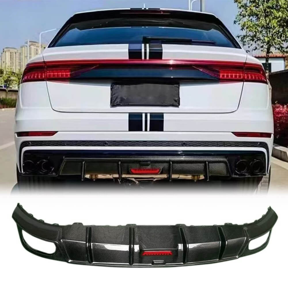 Rear Bumper Diffuser (Carbon) for Audi Q8 2018- - image 1