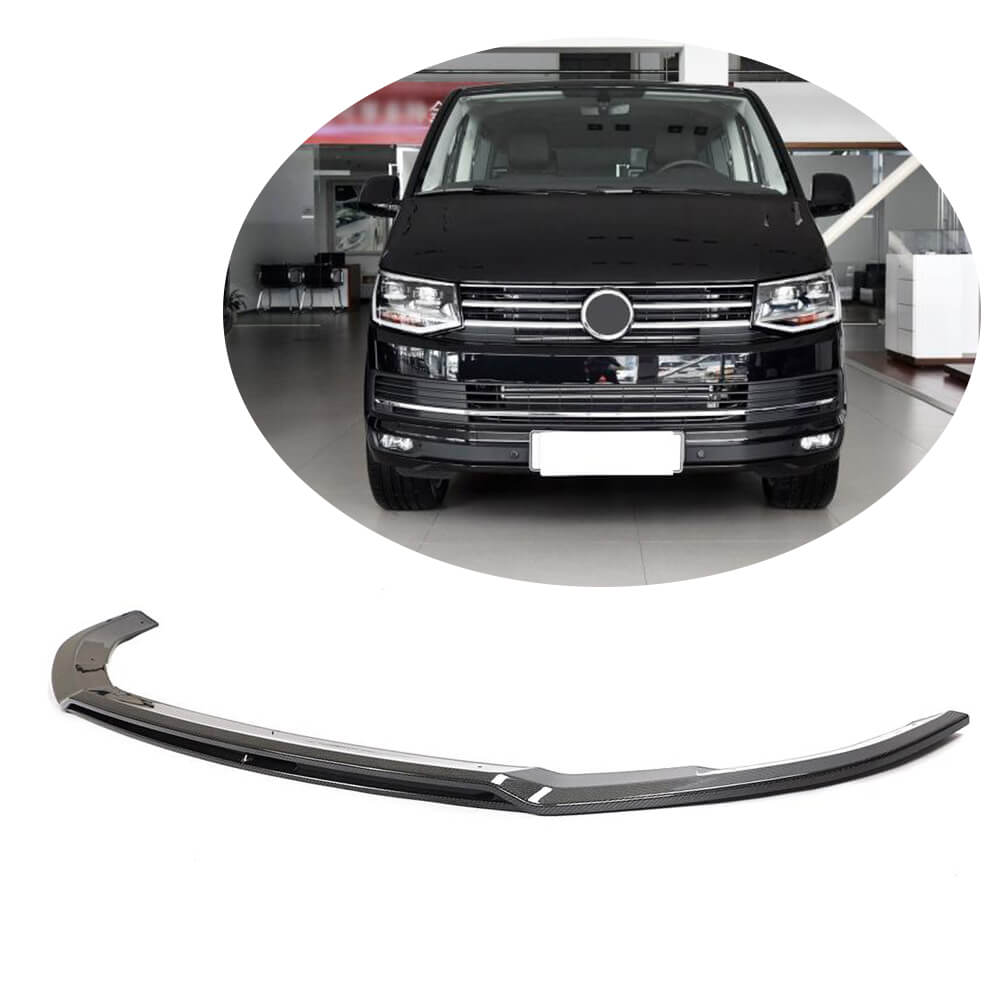 Front Bumper Lip Spoiler (for 2015-2019, Carbon) for Volkswagen T6 2015-2024 - image 1