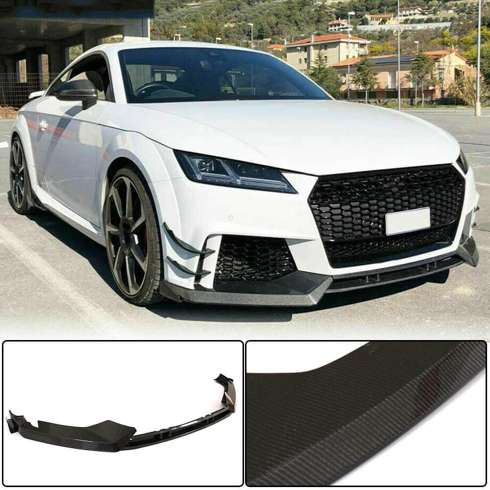 Front Bumper Lip Spoiler (for RS, 2016-2019, Carbon) for Audi ТТ 2014-2023 - image 1