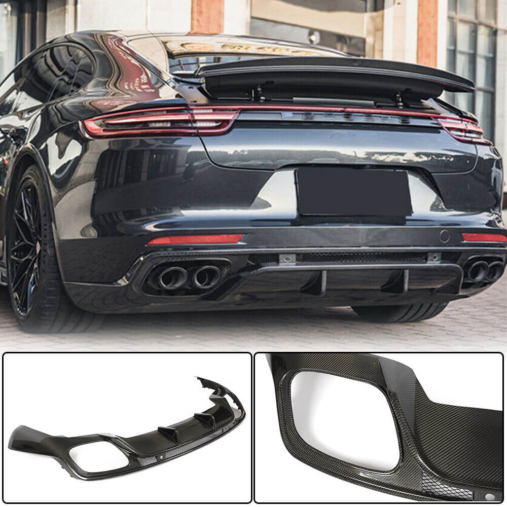 Rear Bumper Diffuser (2016-2020, Carbon) for Porsche Panamera 2016-2023 - image 1