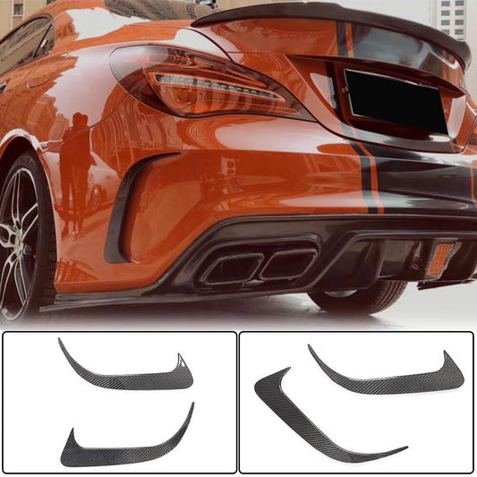 Covers on the rear bumper V1 (for AMG-Line / CLA45 AMG SD, Carbon) for Mercedes CLA C117 2013-2019 - image 1