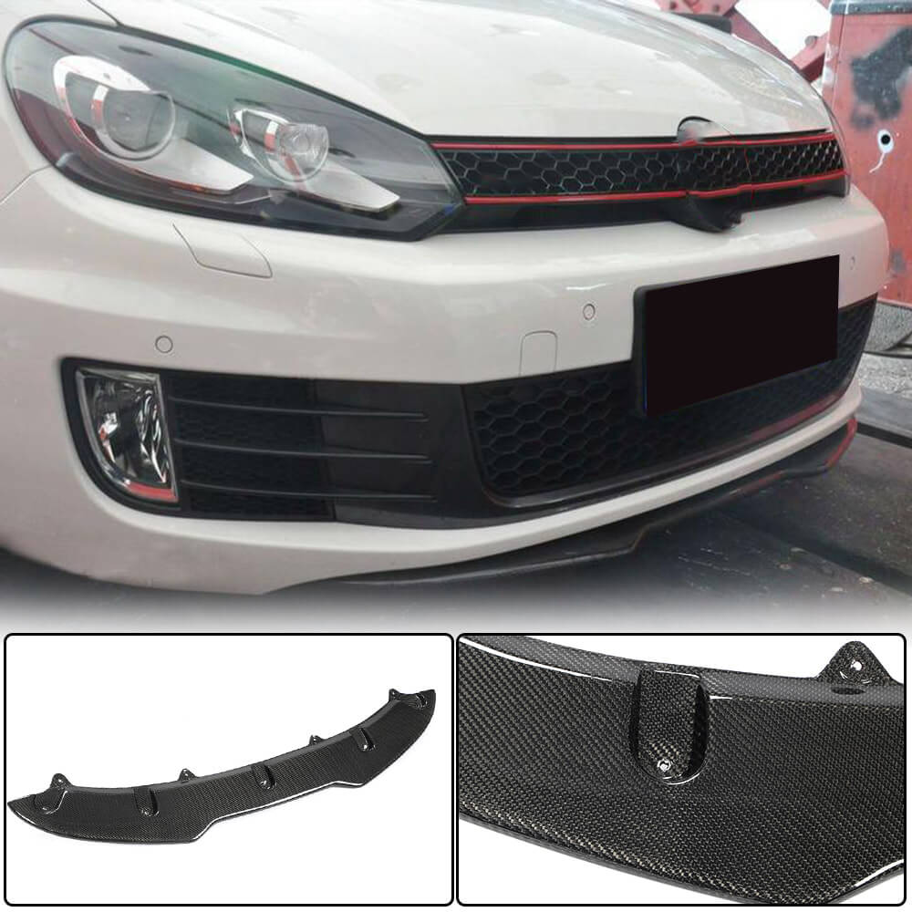 Front Bumper Lip V4 for GTI HB 2010-2013 Carbon for Volkswagen Golf 6 2008-2014 - image 1