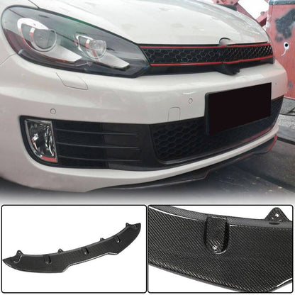 Front Bumper Lip V4 for GTI HB 2010-2013 Carbon for Volkswagen Golf 6 2008-2014 - image 1