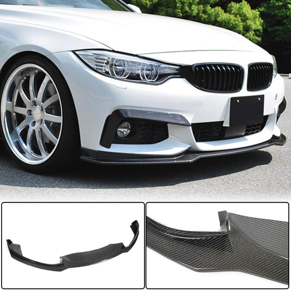 Front Bumper Lip Carbon Fiber V1 (M-Sport) for BMW 4 series F-32 2012-2020 - image 1