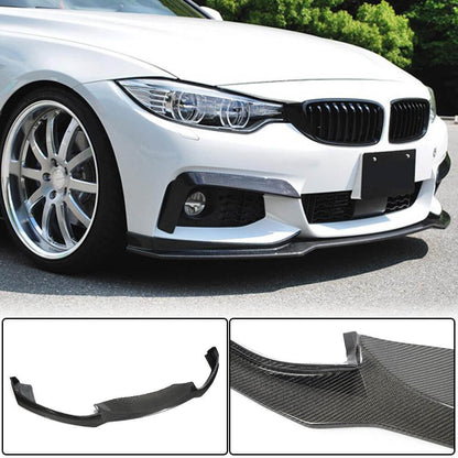 Front Bumper Lip Carbon Fiber V1 (M-Sport) for BMW 4 series F-32 2012-2020 - image 1
