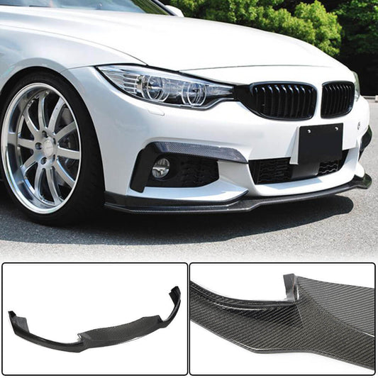 Front Bumper Lip Carbon Fiber V1 (M-Sport) for BMW 4 series F-32 2012-2020 - image 1