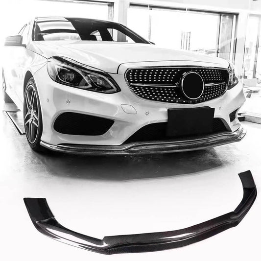 Front Bumper Lip V1 for AMG-Line 2013-2016 Carbon for Mercedes E-сlass W212 2009-2016 - image 1