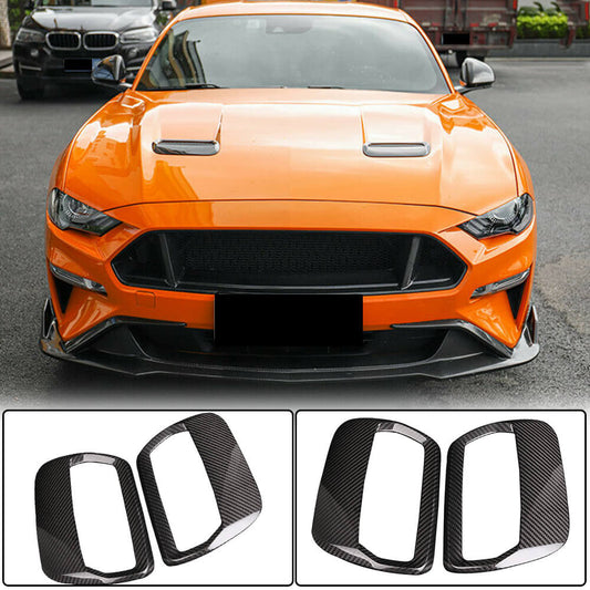 Covers on the hood (2018-2023, Carbon) for Ford Mustang 2015-2023 - image 1
