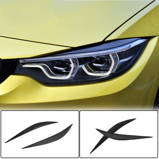 Headlight Eyebrows Lamp Eyelids Dry Carbon Fiber V1 for BMW 3 series F-30/31/34 2012-2019 - image 1