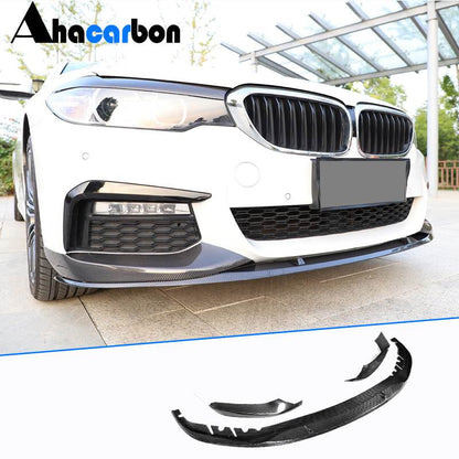 Front Bumper Lip Carbon Fiber V6 (2017-2020 M-Sport) for BMW 5 Series G30/31 2017-2023 - image 1