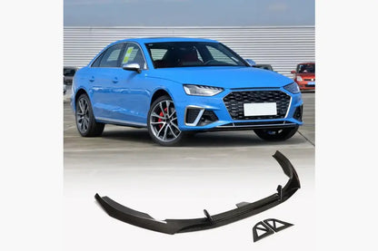 Front bumper lip spoiler (for S-Line Sedan 2019-2024, Carbon) for Audi A4 B9 2015-2024 - image 1