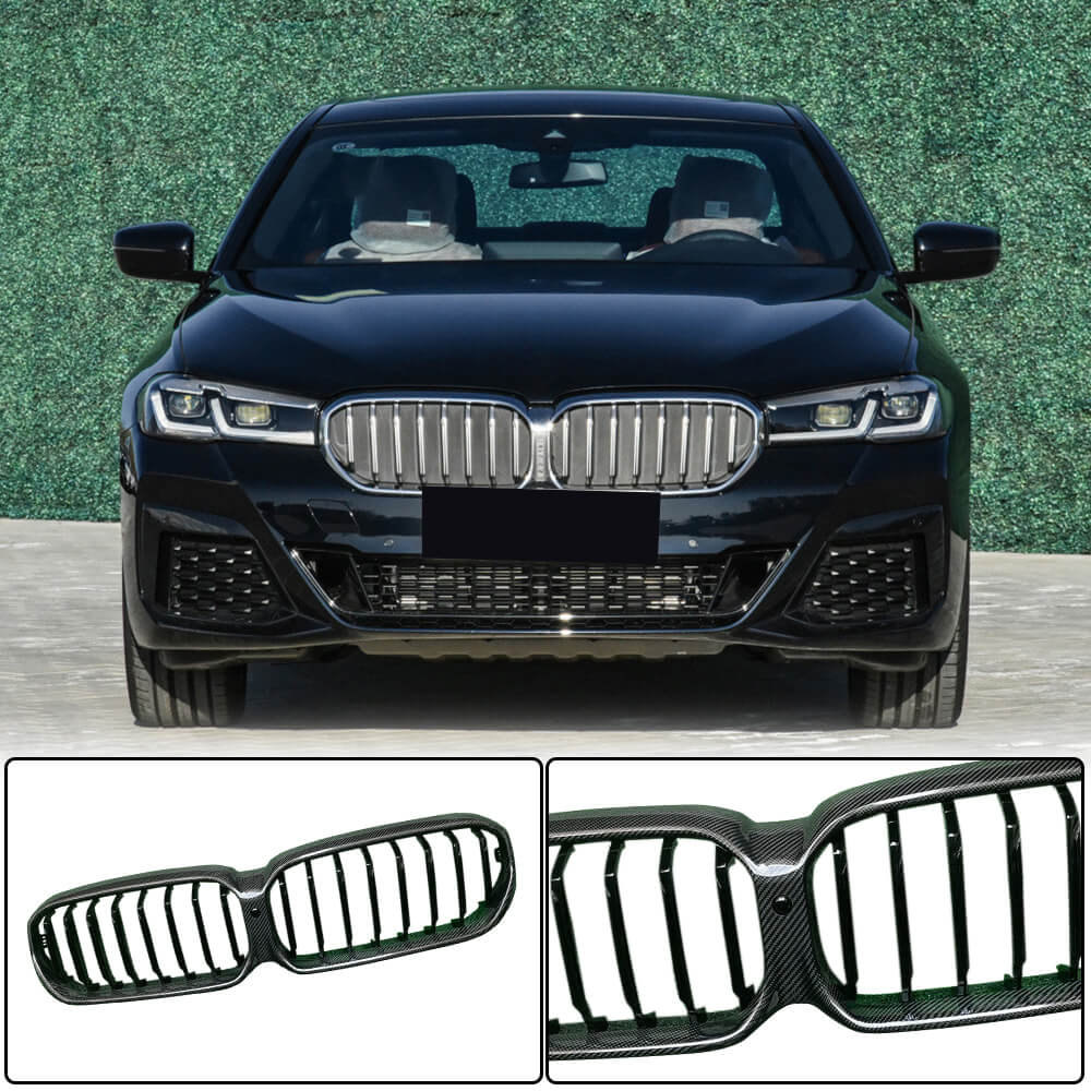 Grille Kidney 1 Bar (2021-2023, Carbon) for BMW 5 Series G30/31 2017-2023 - image 1