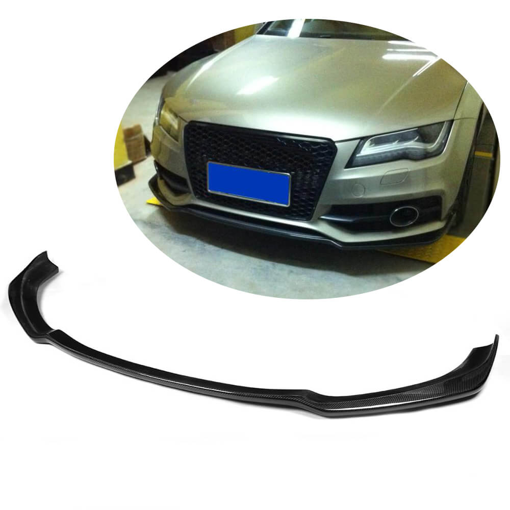 Front Bumper Lip V1 (for S-Line, 2010-2014, Carbon) for Audi A7 2010-2018 - image 1