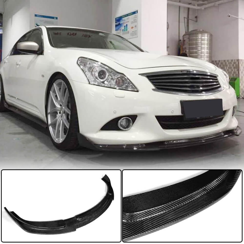 Front Bumper Lip Spoiler (for G37 SD 2009-2013, Carbon) for Infiniti G25/G35/37 (V36/CV36) 2006-2015 - image 1