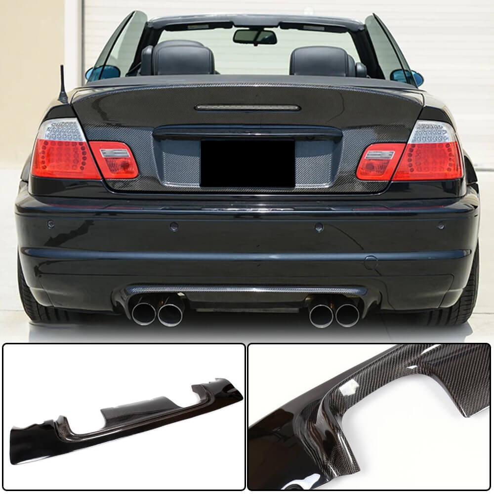 Rear Bumper Diffuser Half Carbon Fiber V2 (for M3) for BMW 3 series E-46 1998-2006 - image 1