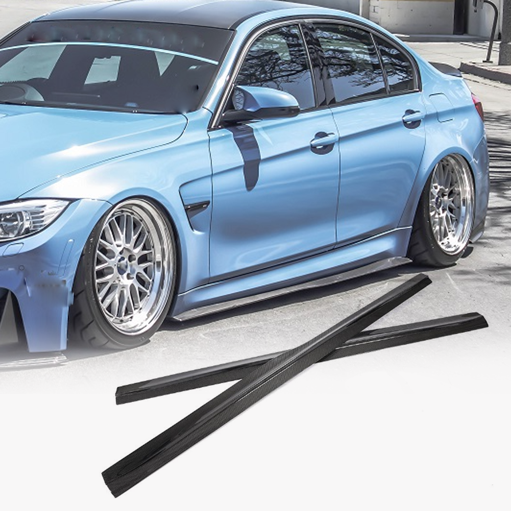 V2 Side Skirt Covers (for M3 Side Skirts, Carbon) for BMW 3 Series F30/F31 2012-2019 - image 1