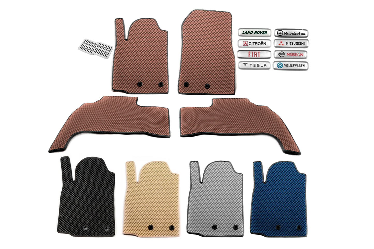 EVA Floor Mats (3-Door, Brown) for Mitsubishi Colt 2004-2012 - image 1