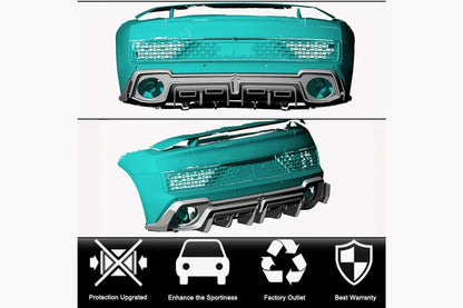 Rear Bumper Diffuser Prepreg Dry Carbon Fiber for Audi R8 2015- - image 2