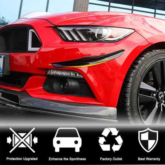 Covers on the front bumper (2015-2017, Carbon) for Ford Mustang 2015-2023 - image 2