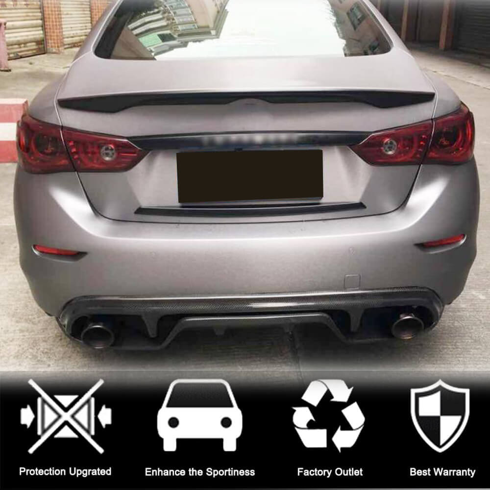 Rear Bumper Diffuser V3 for Q50 Base/Sport 2014-2017, Carbon for Infiniti Q50/Q60 2013-2024 - image 2