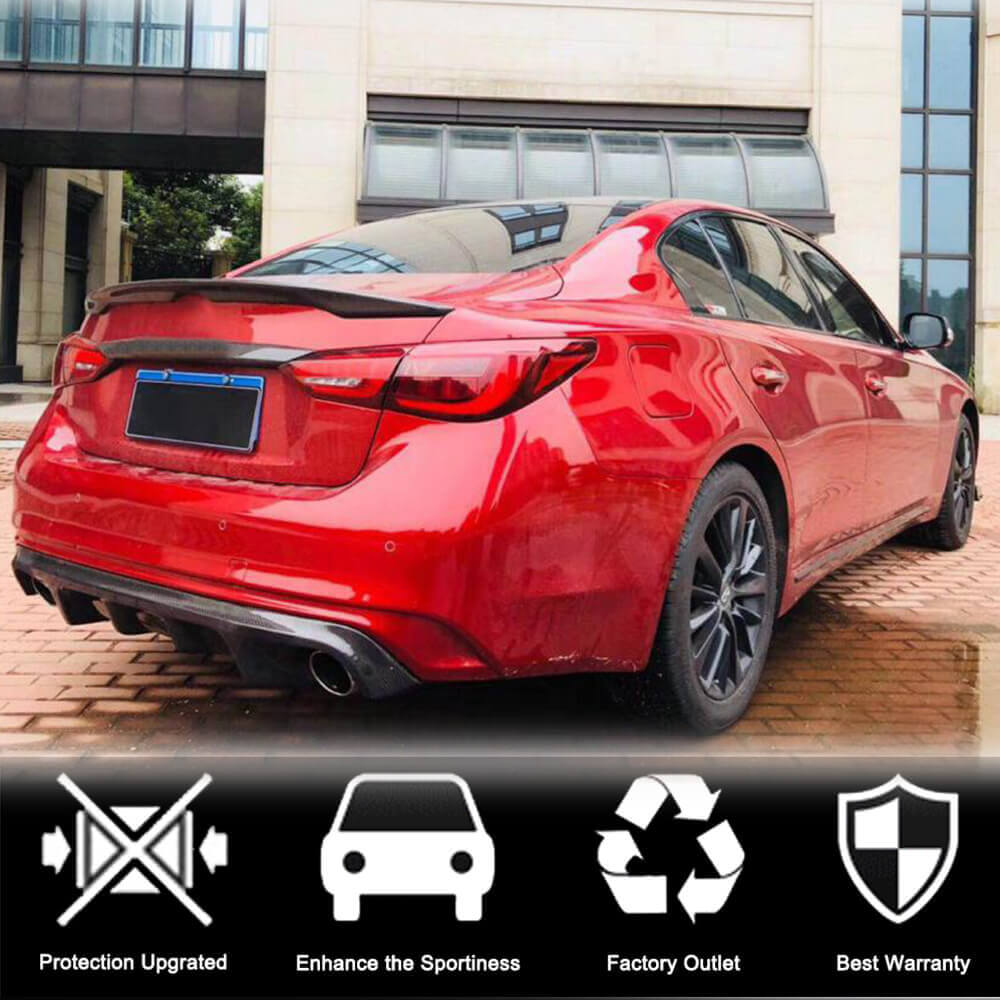 Rear bumper diffuser V2 (for Q50 Base/Sport 2018-2023, Carbon) for Infiniti Q50/Q60 2013-2024 - image 2