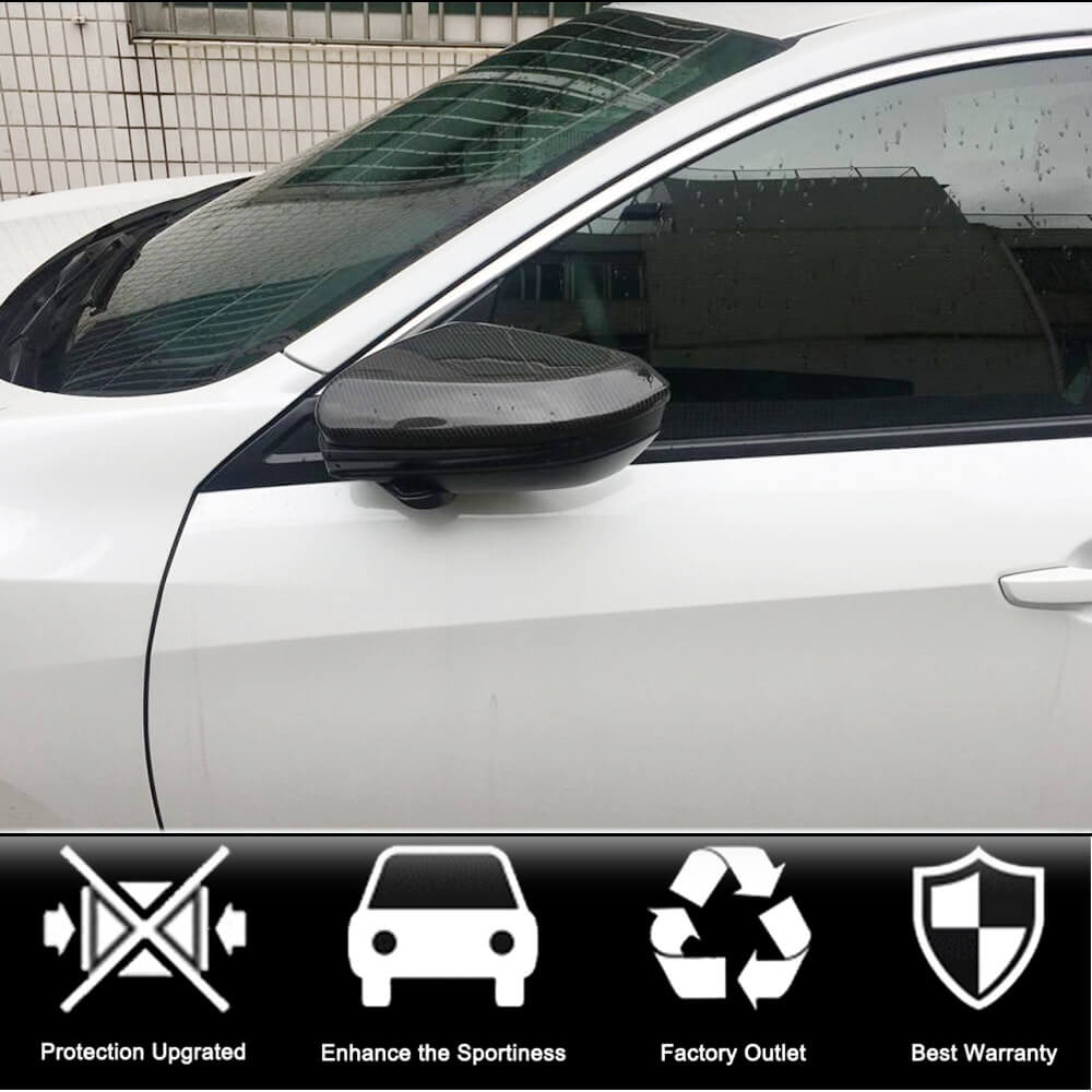 Mirror Covers V1 (Carbon) for Honda Civic Sedan X 2016-2021 - image 2