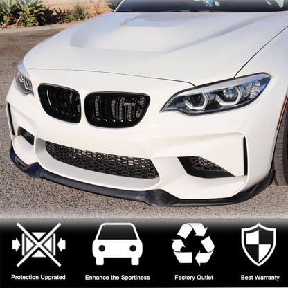 Front Bumper Lip V4 for F87 M2, Carbon for BMW 2 Series F22/F23 2014-2021 - image 2