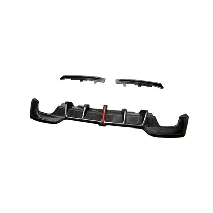 Rear Bumper Diffuser with LED Carbon Fiber (2019-2021, M-Sport) for BMW 3 series G20/21 2018- - image 2