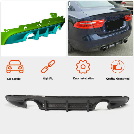 Rear bumper diffuser V2 (2015-2019, Carbon) for Jaguar XE 2015- - image 2