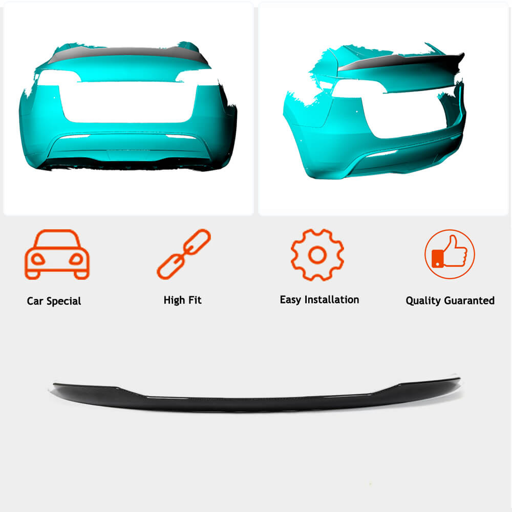 Rear Trunk Spoiler Dry Carbon Fiber V4 (2020-2023) for Tesla Model Y - image 2