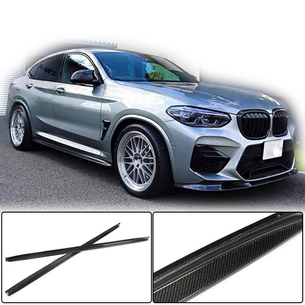 Side Skirt Extensions (for F98/G02 M-Sport, Carbon) for BMW X4 G02 2018- - image 2