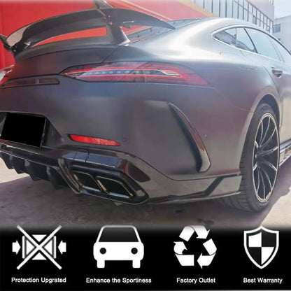 Rear Bumper Extensions V1 (for GT63 2018-2022, Carbon) for Mercedes AMG GT 4 X290 2018- - image 2
