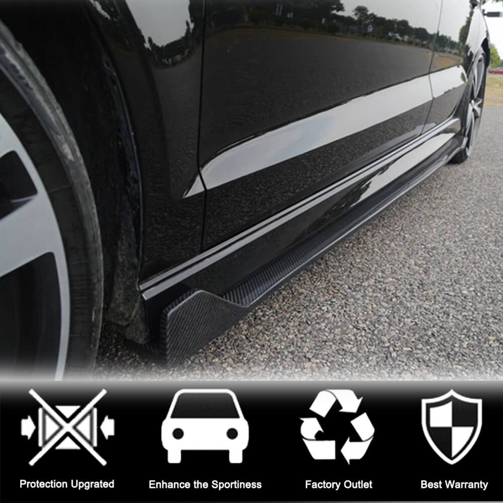 Side Skirts (for RS3 Sedan 2017-2019, Carbon Fiber) for Audi A3 2012-2020 - image 2