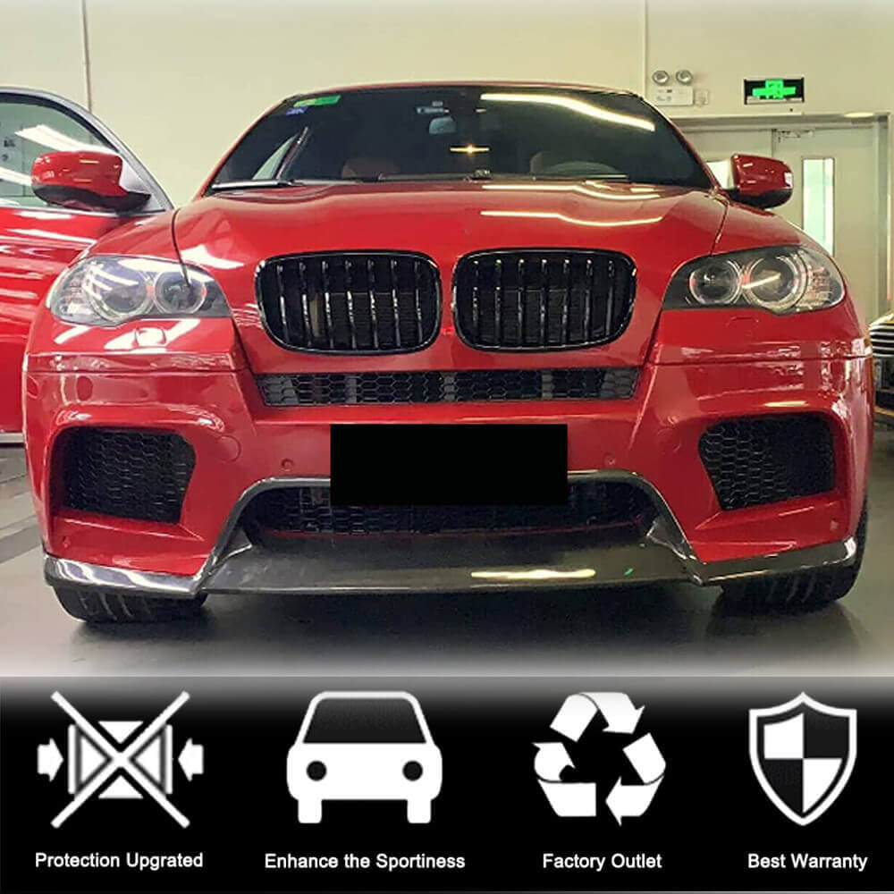 Front Bumper Lip V1 for X6M, Carbon for BMW X6 E71 2008-2014 - image 2